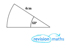 Circle Arc 60 degree angle 4cm radius.