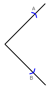 Mark an arc on each line of the angle