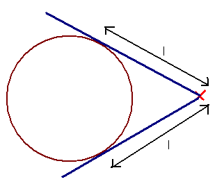 Tangents from an external point are equal in length